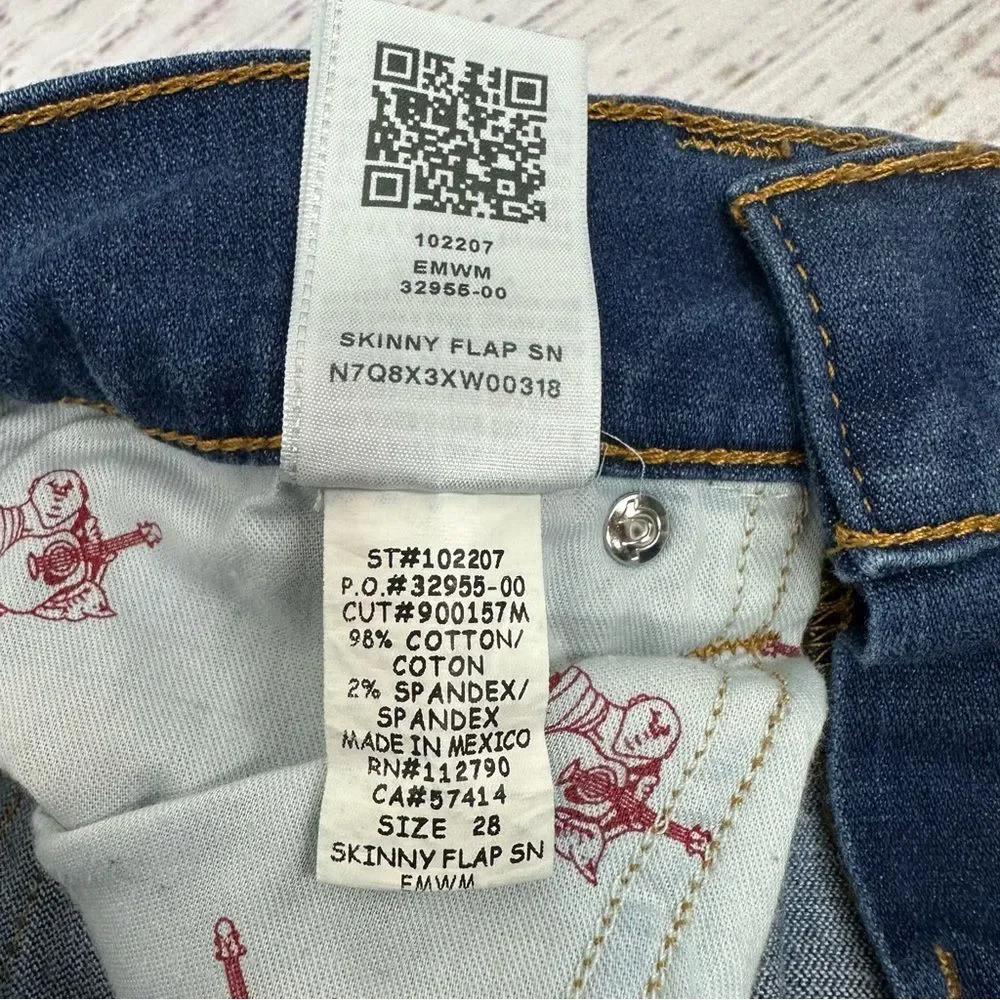 True Religion Men’s size 28 x 33 Skinny Flap Stretch Jeans